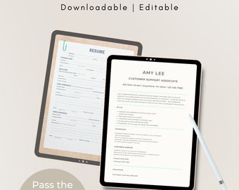 Simple Resume Template: ATS-Friendly, Cover Letter (Canva)