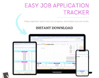Job Application Tracker, Google Sheets, Organizer, Digital Download, Job Application Tracker, Jobs, Job Organizer, Job Planner, Jobs, Job
