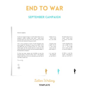End of War Letter Writing Paper: JW September Campaign (PDF Download A4 Size)