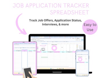 Job Application Tracker, Google Sheets, Organizer, Digital Download, Job Application Tracker, Jobs, Job Organizer, Job Planner, Spreadsheet