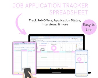 Sollicitatietracker, Google Spreadsheets, Organisator, Digitale download, Sollicitatietracker, Banen, Taakorganisator, Taakplanner, Spreadsheet