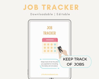 Job Tracker, Job, Work from home, Tracker, Digital File, Digital Tracker, Job Tracker, Job Organizer, Job Spreadsheet, Job Planner, Planner