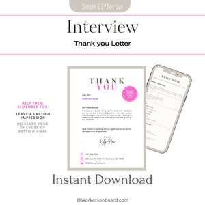 Vorstellungsgespräch, Danke, Dankesschreiben, Dankeschön Vorlage, Einfacher Brief, Brief, Briefvorlage, Sofort Download, Vorstellungsgespräch, Job, arbeit