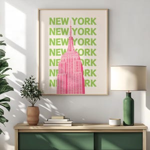Retro NYC Empire State Building Print: New York Travel Art (Digital Download)