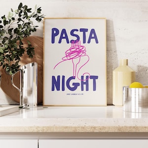 Pasta Night Art Print: Fun Kitchen Decor (Digital Download)