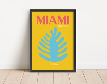 Miami Beach Travel Poster: Y2K Maximalist Wall Art (Digital Download)