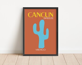 Cancun Travel Poster: Y2K Maximalist Decor (Digital Download)