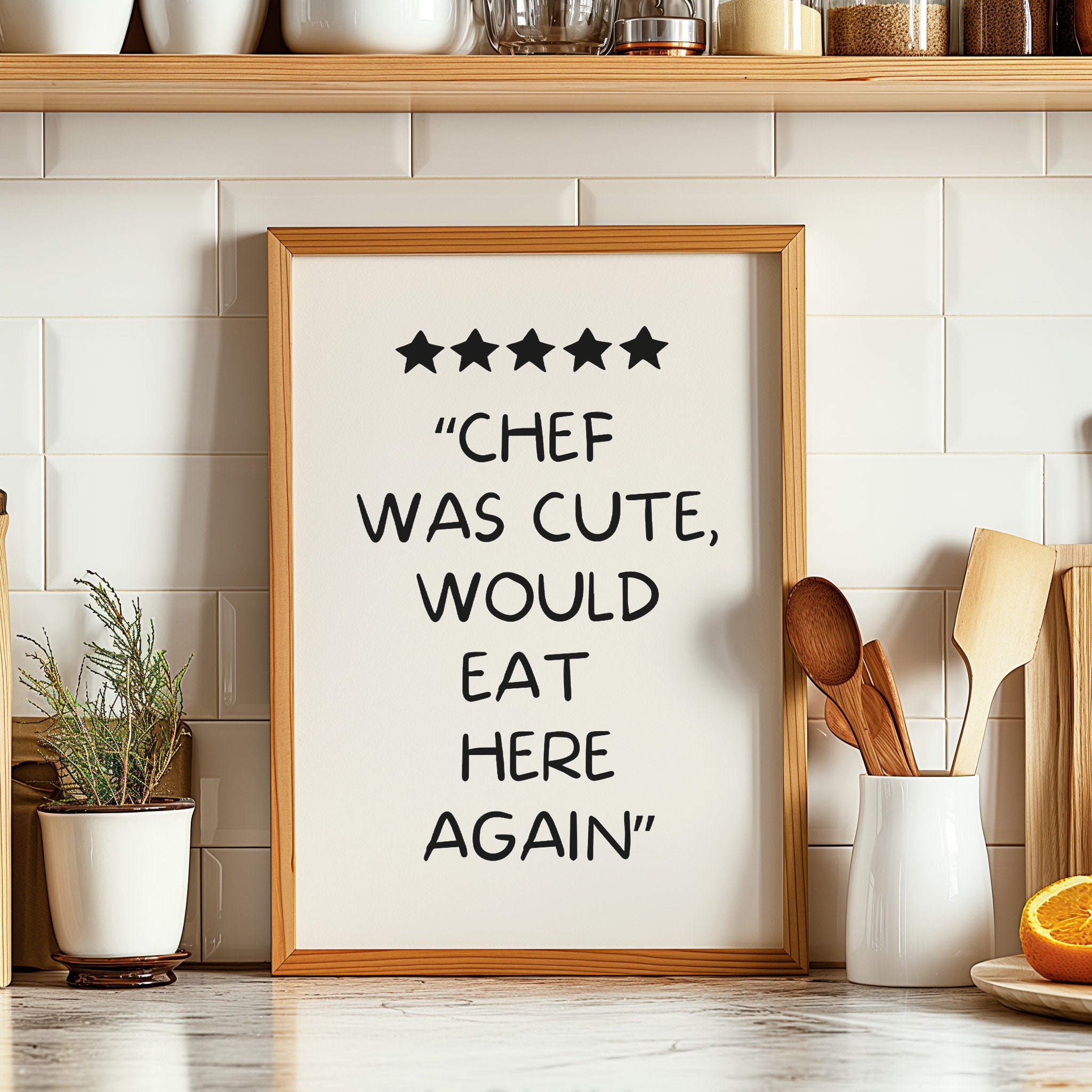 chef was cute aesthetic kitchen print retro wall art... Chef Was Cute Print, Aesthetic Kitchen Decor, Trendy Kitchen Wall Art ...
