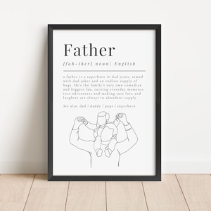 Father Definition Print: Dad Quote Line Art (Digital Download)
