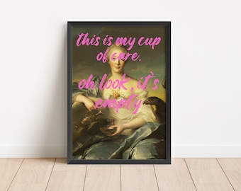 Sarcastic Altered Art Portrait: Pink Graffiti Vintage Painting (Digital Download)