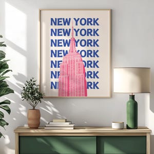 Retro NYC Travel Print: Empire State Building Wall Art (Digital Download)