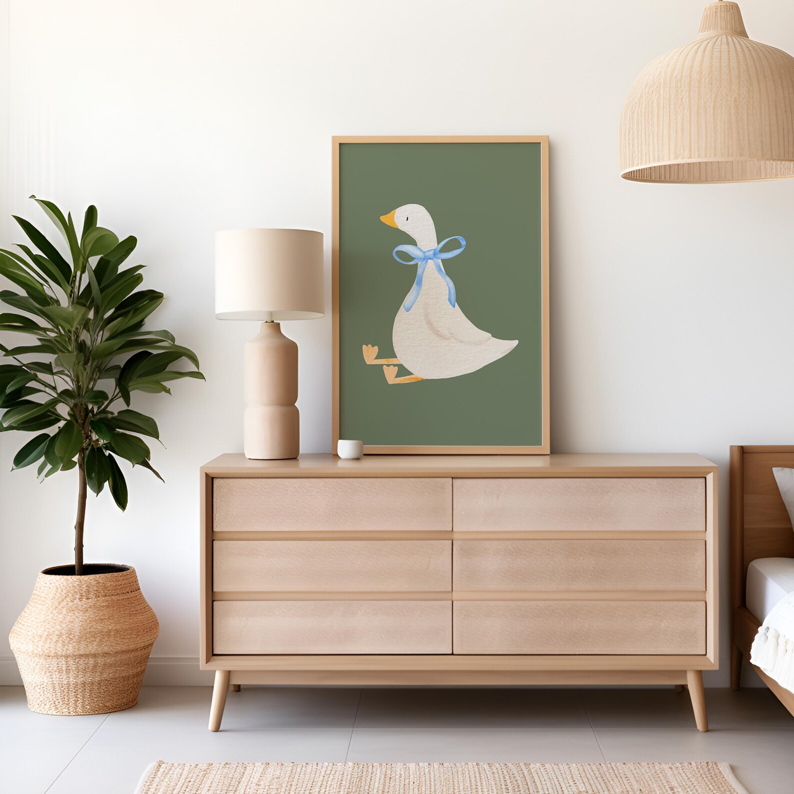 Cute Goose Wall Art, Silly Goose Wall Art, Nursery Room Decor, Playroom ...