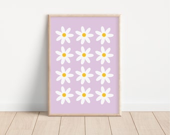 Daisy Flower Print: Boho Girls Nursery Decor (Digital Download)