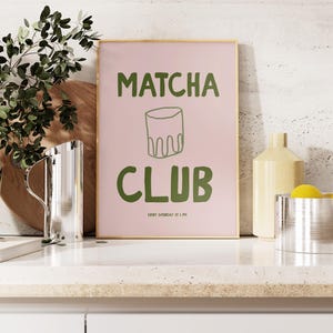 Matcha Club Art Print: Trendy Kitchen Decor (Digital Download)