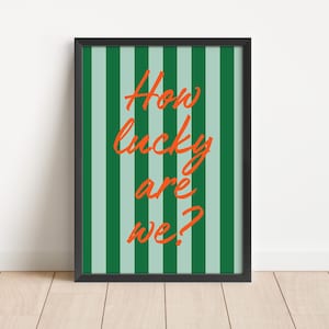 Motivational Quote Art Print: Girly Green Stripe Wall Decor (Digital Download)