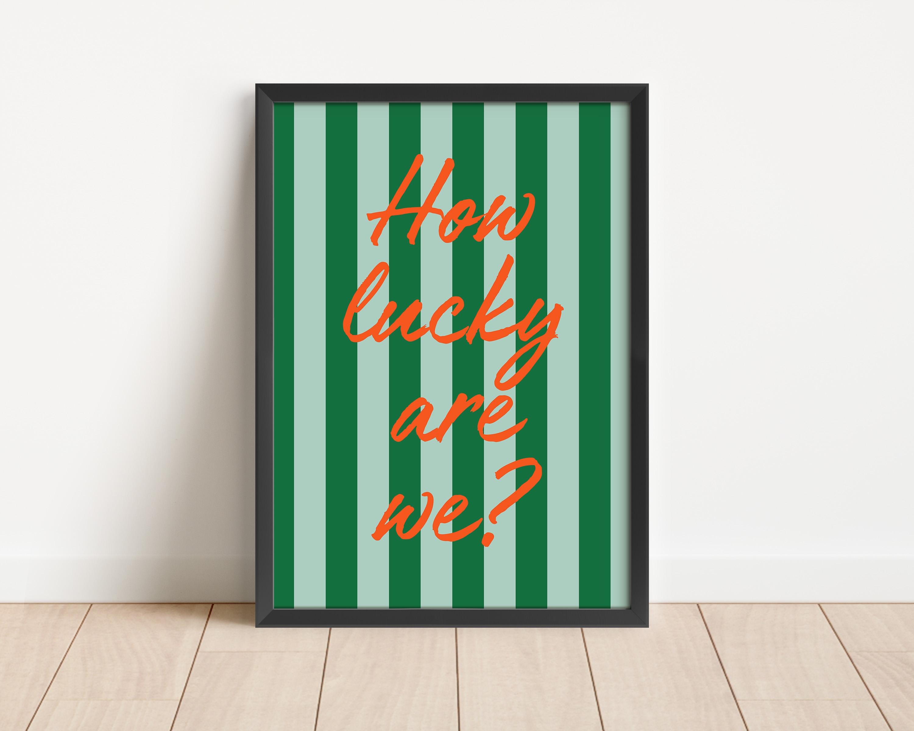 Motivational Quote Art Print: Girly Green Stripe Wall Decor (Digital Download)