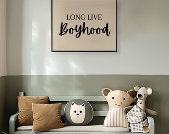 Lámina decorativa "Viva la niñez", decoración moderna para habitación infantil, cita neutra para guardería (descarga digital).