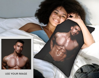 Cojín personalizado con foto: Regalo personalizado para novio, tacto de lino