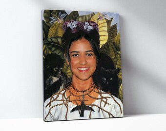 Retrato personalizado de Frida Kahlo: Arte renacentista único para mascotas o personas