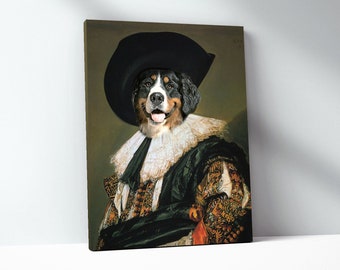 Retrato personalizado de mascota real: Reina o Rey del Renacimiento en lienzo