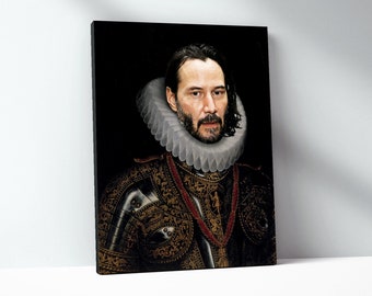 Retrato personalizado de mascota renacentista: Retrato de guerrero real a partir de una foto