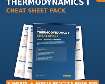 Hoja de referencia rápida de Termodinámica 1 / Guía de estudio de ingeniería