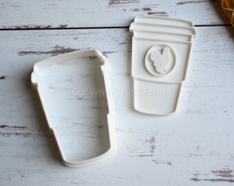 3D Printed Silkie Chicken Coffee Cup with Stamp Cookie Cutter Set