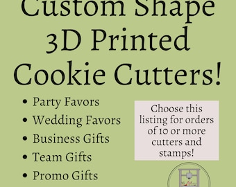 3D Printed Custom Cookie Cutter and Stamp Set – Party Favors, Business Gifts, Wholesale