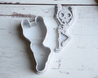 3D Printed Silly Skeleton with Stamp Cookie Cutter Set