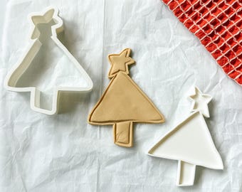 3D Printed Whimsical Holiday Tree Stamp and  Cookie Cutter Set
