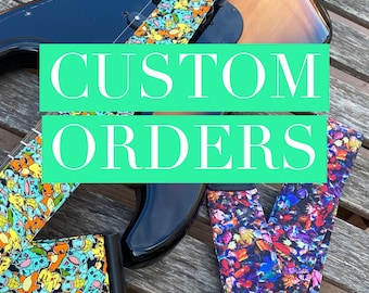 Custom Print Guitar Strap: Adjustable Handmade Strap