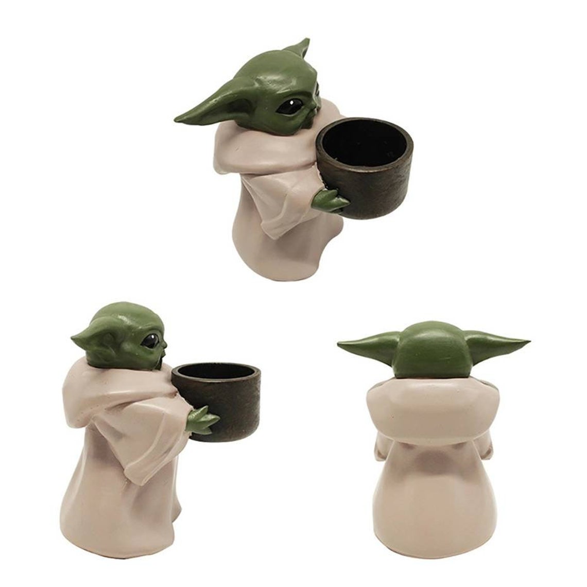 Cute Baby Yoda Planter Tiny Resin Yoda Figurine Air Plant