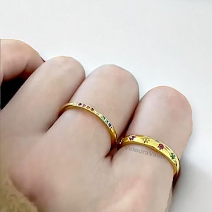 Anillo giratorio de arcoíris / Anillo giratorio de piedras preciosas / Joyería vintage / Joyería hecha a mano para mujeres / Anillo llamativo / Regalo de bodas / Regalo para ella