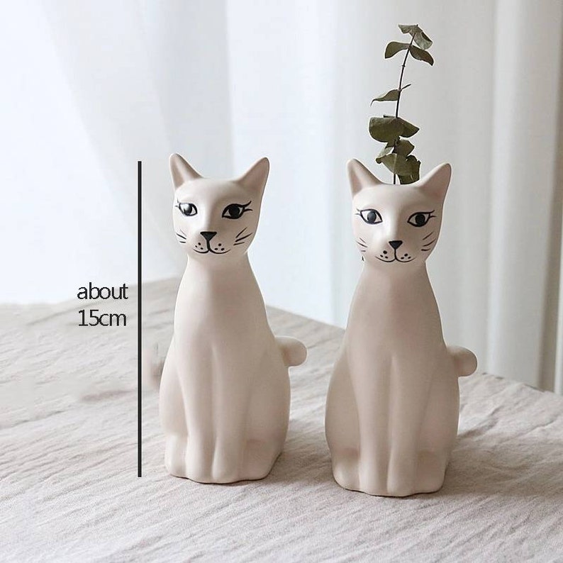 Handmade Cute Cat Vase Egypt Cat Flower Arrangement Pot Etsy