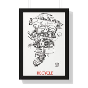 Recycle, Poster Wall Art, Recycled Print, Canvas Print, Recycled Art, Wall Art, Gift for Her, Home Decor, Nature Poster