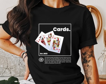 Camiseta de naipes para jugadores de póker / Regalo de juego de cartas para él / Camiseta de noche de póker / Idea divertida de regalo de cumpleaños para hombres