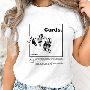 Koszulka z komiksową definicją kart, śmieszna koszulka pokerowa, prezent pokerowy, prezent dla gracza pokerowego, koszulka gracza karcianego, koszulka z definicją pokera, gra karciana