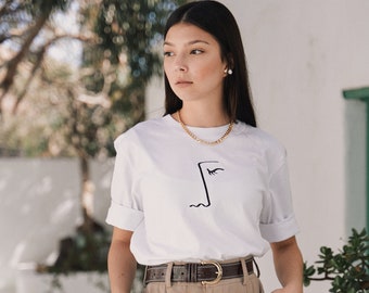 Cara T-shirt in white - Eco-Embroidery tee