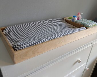 wood changing table topper