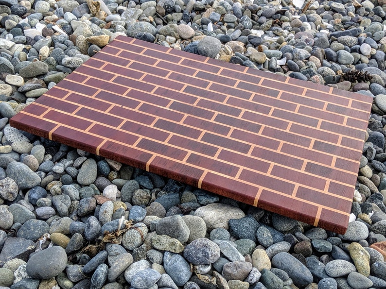 End-Grain Sapele /& Maple Handmade Cutting Board