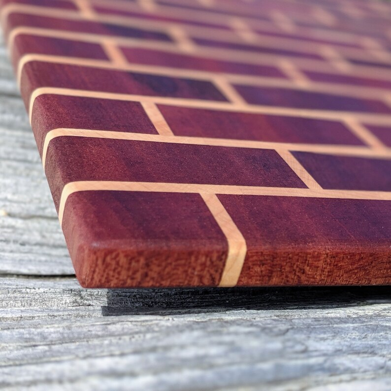 End-Grain Sapele /& Maple Handmade Cutting Board
