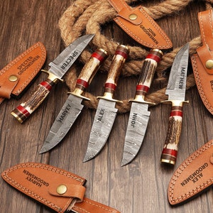Damascus Knives set for personalized Groomsmen gifts, Gifts for him Personalized Gifts For Men, Groomsman gift, Best Men gifts Wedding gifts