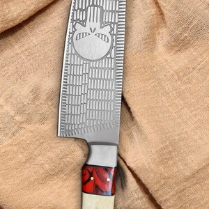 Stainless steel chef knife, Handmade chef set, Eagle pattern Kitchen Knife, Anniversary Wedding Gift, Birthday Gift, Cool chef knife Bild 10