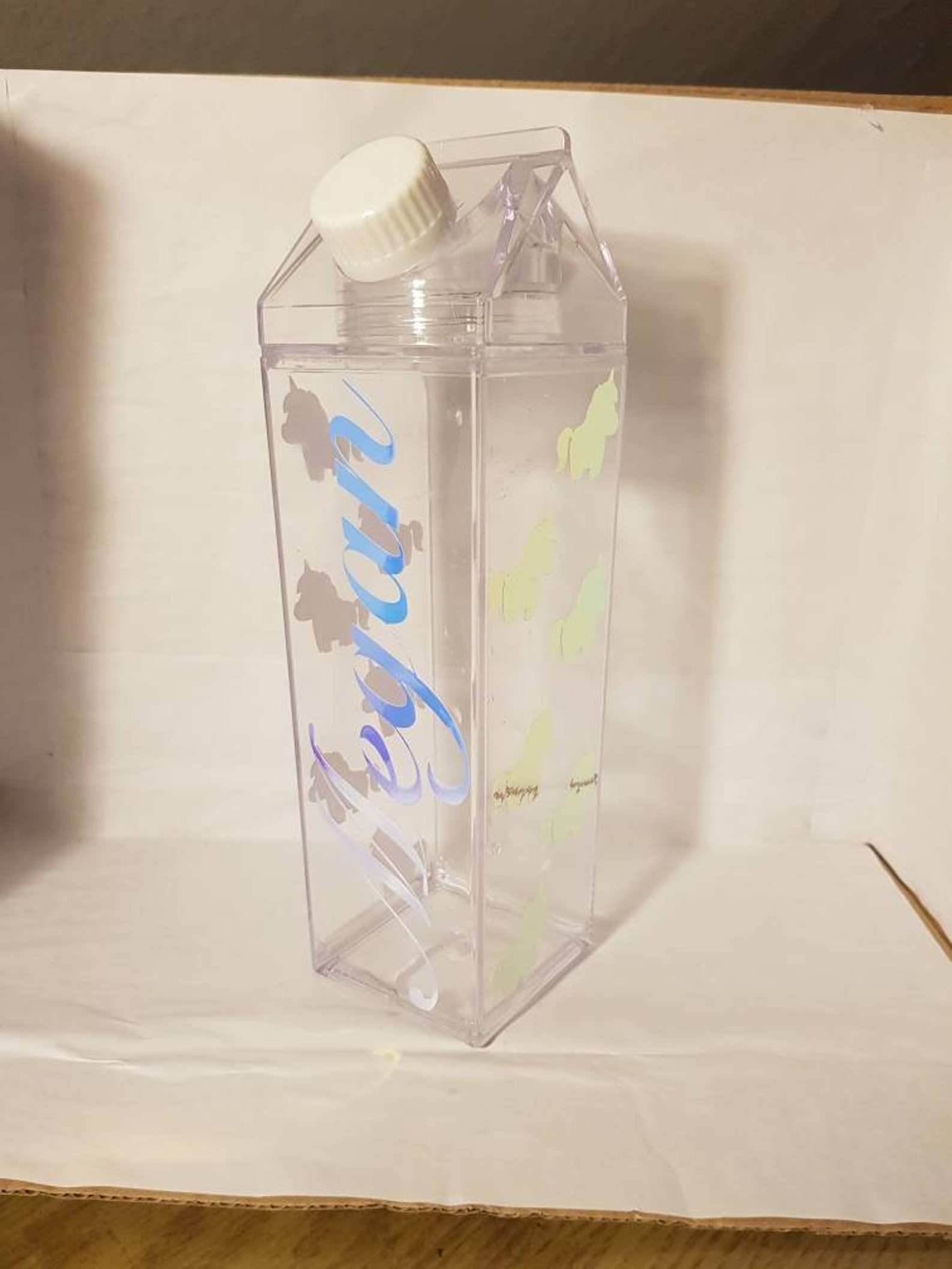 Custom Milk Carton Acrylic Water Bottle Etsy