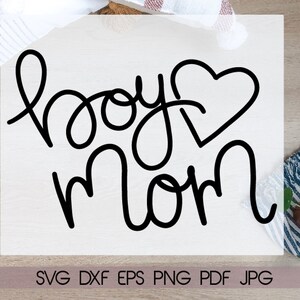 boy mom clipart, Hand Drawn SVG file, mom art, boy decor, mother Clipart, mom of boys, boy maker
