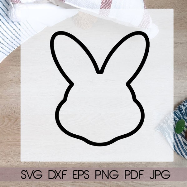 Bunny head clipart, easter bunny svg file, downloadable prints for easter, name tags