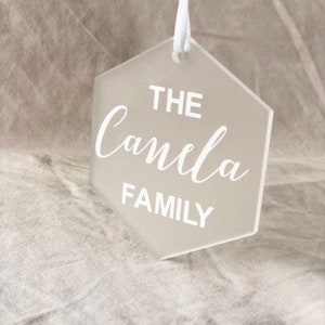 Frosted Hexagon Acrylic Ornament