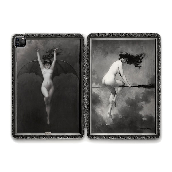 Horror iPad case Aesthetic iPad 10th iPad Air 5th 4th Pro 12.9 11 Mini 6th 10.2 10.9 Vintage art Dark gothic paintings Goth Witches cover