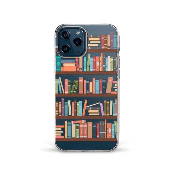 Books iPhone case Aesthetic iPhone 15 Pro Max iPhone 14 iPhone 13 12 11 Galaxy s24 s23 s22 for book lover Library Transparent bookish case