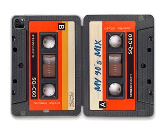 Retro iPad case Custom iPad a16 11th 10th iPad Air 11 13 m3 Pro 12.9 Mini a17 7 Personalized vintage cassette Old music 90s Unique iPad case